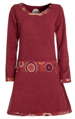 Vishes- Alternative Bekleidung - Extra warmes Winterkleid Damen Langarm Kleider Sweatkleid Fleece