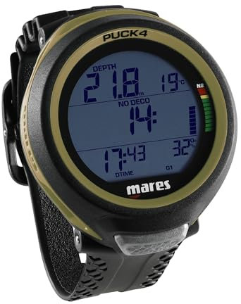 Mares Puck 4 Tauchcomputer - Luft und Nitrox, Farbe:Olive