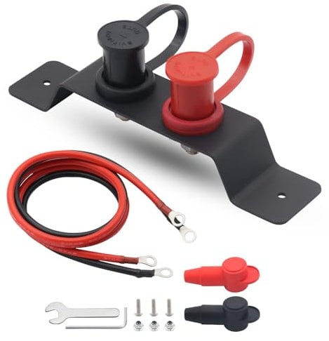 Jamgoer Battery Jump Post Waterproof Remote Battery Terminals with Heavy Duty Mounting Bracket UTV/ATV Battery Relocation Kit Battery Chargeing Post for Marine Car RV Truck