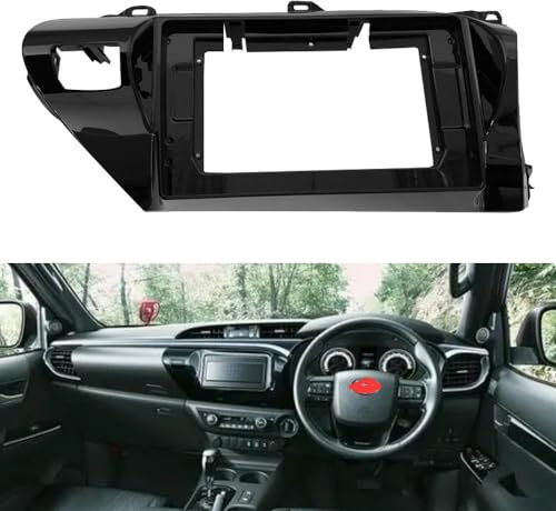 Auto-Audio-Rahmen Auto-Audio-Radio 10,1 Zoll 2-Din-Blendenrahmen-Adapter/Passend for Toyota Hilux 2018 CD/DVD-Player Stereo-Panel Armaturenbrettverkleidung Autoradio Radioblende Doppel,Autoradio-Rah
