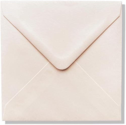 Cards & Crafts Luxuriöse Quadratische Briefumschläge - 15 x 15 cm - 110 g/m² - 100% FSC (Cremefarben, 100)