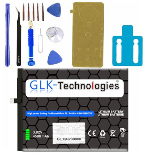 High Power Ersatzakku kompatibel mit Huawei Mate 30 HB486586ECW | Original GLK-Technologies® Battery | accu | 4500 mAh Akku | inkl. Profi Werkzeug Set Kit NUE