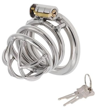 Peniskäfig Sexspielzeug für Männliche Penisübungen Keuschheitskäfig Herren aus Metall mit Unsichtbarem Schloss und 2 Schlüsseln Chastity Cage für die Zurückhaltung von Männern (Large,50mm)