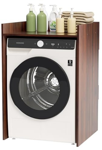 Eulenke Armoire de machine à laver pour machine à laver, sèche-linge, armoire de machine à laver, armoire superposée, étagère pour machine à laver, meuble de salle de bain, 66 x 97 x 48 cm (chêne
