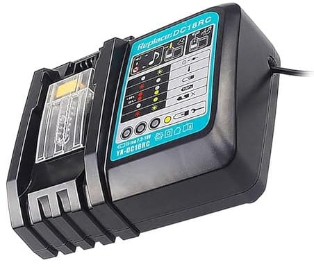 DC18RC Fast Charger Compatible with makita 14.4V-18V Li-ion Replacement Battery BL1815 BL1830 BL1840 BL1850 BL1860 BL1890 BL1415 BL1430 BL1440.