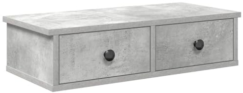 vidaXL Wandregal mit Schubladen Betongrau 60x28x15 cm Holzwerkstoff