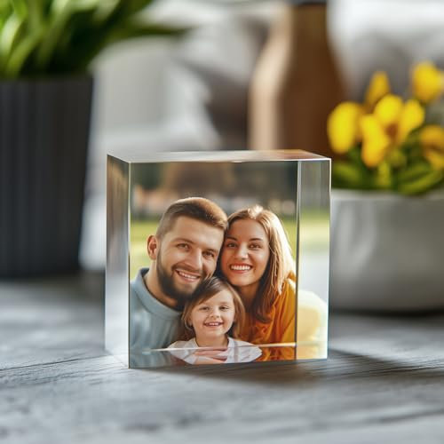5 x 5 cm Fotoblock mit ihrem Bild aus original PLEXIGLAS - Transparenter Acrylblock, das Foto-Geschenk in brillanten Farben als hochwertige Geschenkidee mit 3D-Tiefeneffekt in verschiedenen Größen
