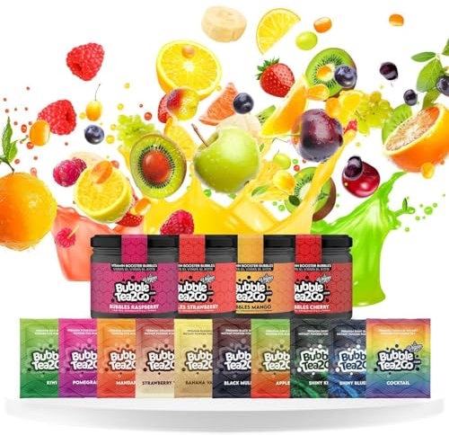 BubbleTea2Go - Bubble Tea Mix Party Paket - DIY Bubble Tea Set, Premium Bubble Teas, mit Bubble Perlens, und Zubehör - Boba Tea Kit für Parties (Dream Früchtemix)