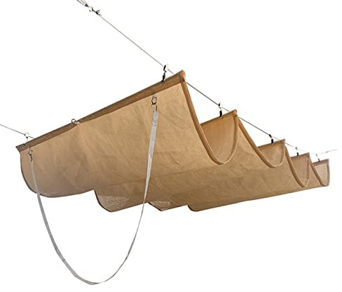 Baldacchino a vela traspirante per pergolato in legno, tenda da sole di ricambio in tessuto con design scorrevole su filo, ideale per terrazze e tralicci a forma di U da appendere verso il basso, 0,9