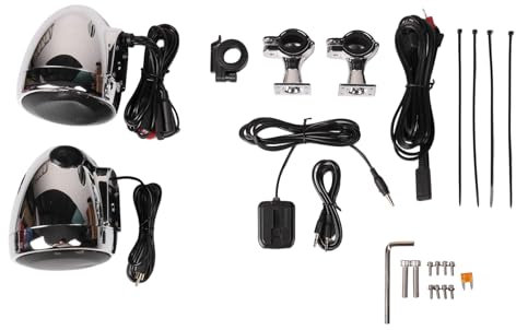 Swiixxer Amplificador de 300 W, 4 Pulgadas, Resistente al Agua, para Motocicleta, EstéReo, Bluetooth, Radio, Altavoces, de Audio ATV UTV con USB AUX MP3