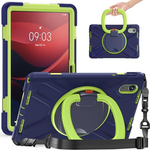 BastralBloom Funda para Lenovo Tab XiaoXin Pad 2024 de 11 pulgadas TB-330FU/331FC/K11 TB-330XU a prueba de caídas y a prueba de golpes resistente para tablet de cuerpo completo (azul marino + amarillo