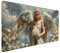Tapis de Souris Blanc, Ange Tapis de Souris Gamer XXL 1500x800x3mm Étanche Antidérapante Mouse Pad avec Coutures sur Les Bords - sous Main Bureau - Accessoire Bureau, pour Gamer, PC, Portable U-1