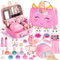 Hohosunlar Girls Makeup Set Kids Toys – Washable Non-toxic Kids Make Up w/ Nail Polish Dryer, Princess Accessories Nail Varnish Set, Christmas Birthday Gift Toys for Girls 3 4 5 6 7 8-12 Years Old