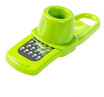 Rallador de jengibre multifunción, mini rallador de nuez moscada, rallador de ajo, manual de cocina, frutos secos, picador, herramientas de ajo (verde)