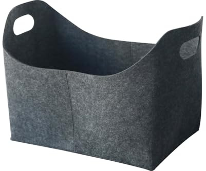 J.W. Filtzasche ROCCO Filz-Tasche 52 x 32 x 40 cm Filzkorb Kaminholztasche Kaminholz-Henkeltasche Zeitungstasche Standtasche Einkaufstasche