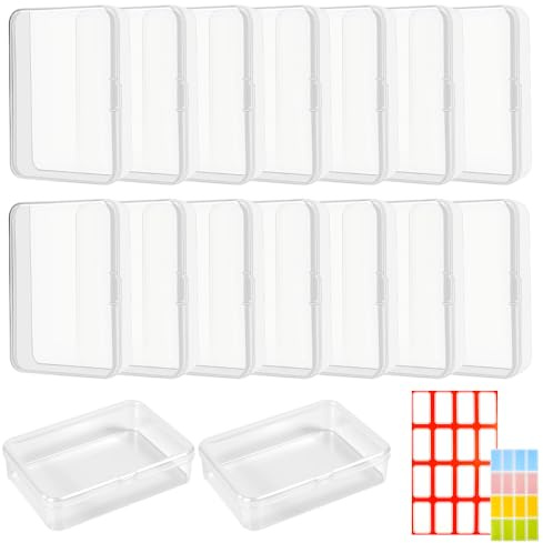 Zithgen 16 Stück Karten Aufbewahrungsbox Kunststoff Spielkarten Box, Aufbewahrungsbox Klein mit Deckel Transparente Kartenbox Leere Spielkarten Etui für Kartenspiel, Aufbewahrung, Sammelkarten