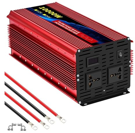 Transformateur Convertisseur Puissance À Onde Sinusoïdale 1600W/10000W 12V/24V CC vers 220V/110V CA Tension 50/60Hz Transformateur Solaire Voiture avec Écran LED(12V50HZ,10000W)