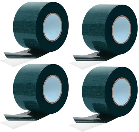 ZKAILCF Cinta Adhesiva Doble Cara para Césped Artificial 50mm x 5m, 4 Rollos, Cinta de Unión Autoadhesiva para Instalación de Césped, Pegamento Fuerte para Suelo de Terraza y Balcón
