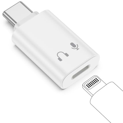 Lightning auf USB C Adapter Audio, Adapter Lightning auf USB C Kopfhörer Adapter iPhone auf USB C für iPhone 18 Pro Max 17 Air 16 15 Plus, USBC auf Lightning Adapter Unterstützt Laden/Audio/Mikrofone
