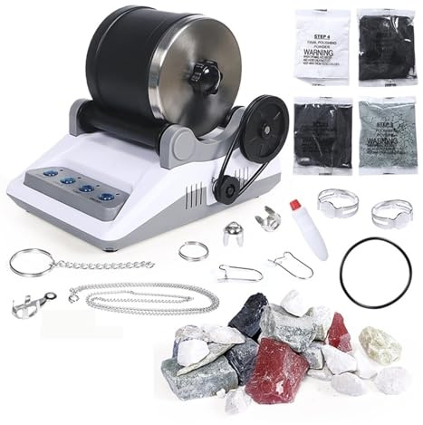 Rock Tumbler Kit DIY Electric Toy With Rough Gemstones Polishing Grits For Adult Kids Machine for Auto Buffing and ,Alte prestazioni