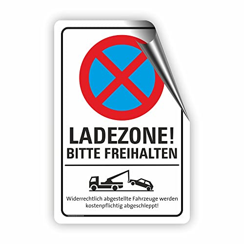 Fassbender-Druck SCHILDER - LADEZONE BITTE FREIHALTEN - Parken verboten Schild - Schild zum Markieren vom absoluten Parkverbot/Privatgrundstück oder für einen Parkplatz (40x60cm Aufkleber)