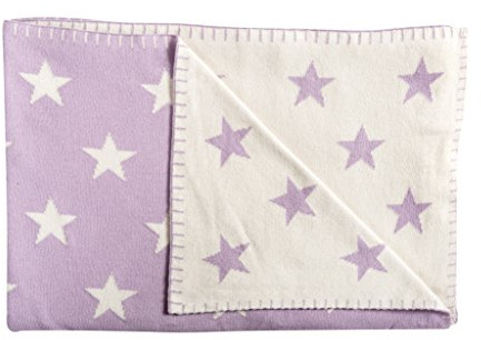 Schardt - Kuscheldecke Big Star Violett - Flauschige Babykuscheldecke aus 100% Baumwolle - Vielseitig verwendbare Babydecke - Zum Schlafen, Spielen, Kuscheln - Als Decke für unterwegs - 95×120 cm
