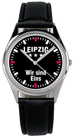 KIESENBERG Armbanduhr Leipzig Geschenk Artikel Idee Fan Damen Herren Unisex Analog Quartz Lederarmband Uhr 36mm Durchmesser B-2388
