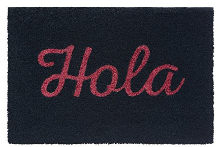 Premier Housewares Hola Doormat, Coir/PVC, Black/Red, 40 x 60 x 2 cm