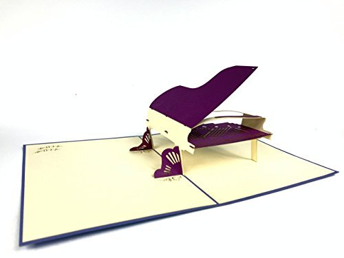 PopUp-Cards 3-D-Geburtstagskarte, Grußkarte, Geschenkkarte, Motiv: Klavier/Piano/Flügel, klassisch, handgefertigt, inkl. Umschlag 2035