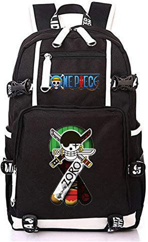 WANHONGYUE One Piece Roronoa Zoro Anime Backpack Student Schoolbag Laptop Book Bag Rucksack Casual Dayback Black-4