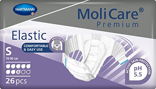 MoliCare Premium Elastic Slip: bei schwerer Inkontinenz für Frauen und Männer; 8 Tropfen, Gr. S, (70-90 cm Hüftumfang), 26 Stück
