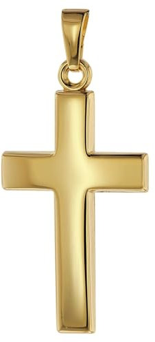 trendor Kreuz-Anhänger 26 mm Gold 750/18 Karat Damen und Herren Goldanhänger, modischer Kreuzanhänger, Geschenkidee, eleganter Schmuck aus Echtgold 75415