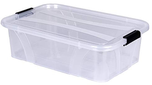 Aufbewahrungsbox + Deckel L 38,5 x B 24,5 x H 11,1 cm - 7 Liter transparent stapelbar | Transportbox transparent | Lebensmittelbox lebensmittelgeeignet | Kunststoffbox Lagerbox stapelbar