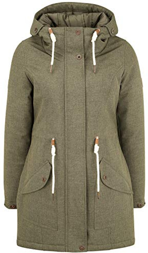 OXMO Melly Damen Übergangsmantel Parka Lange Jacke mit Kapuze, Größe:M, Farbe:Dusty Olive (180515)
