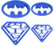 Maijia Juego de 4 cortadores de galletas Superhero Superman Batman, cortador de galletas, cortador de fondant