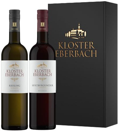 Kloster Eberbach - 2er Geschenkset - Trocken Spätburgunder und Classic Riesling aus Rheingau, Deutschland (2 x 0.75 l)