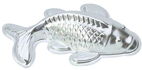 ZDYWY Moule à gâteau 3D en aluminium en forme de carpe de poisson 25,4 cm