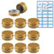 ZEOABSY 10 Pièces 5ml Pots en Aluminium Vide Rond Or Petit Cosmétiques Pot Conteneurs for Fait Main Bougies Crème Baume Voyage, 5X Spatule, 1x Étiquettes