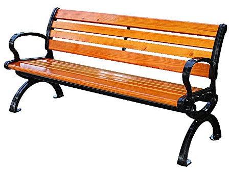 Geling Gartenbank Aus Massivem Teakholz, Parkbank Mit Rückenlehne, 3-Sitzer in Holzoptik, Extra Stabil,with backrest,150cm