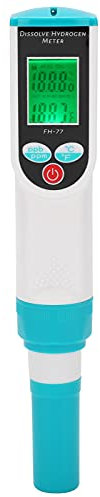 PUSOKEI Tragbarer Wasserstofftester, Wasserstoffprüfstift mit hoher Genauigkeit, H2 Meter Stift mit Automatische Temperaturkompensationsfunktion, für Aquarien, Aquakultur, Schwimmbäder, FH‑77