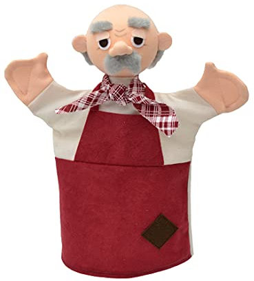 Handpuppe Märchenfigur Opa 27 cm, Ideal für Puppentheatre und Rollenspiele, für Kinder Baby Jungen Mädchen