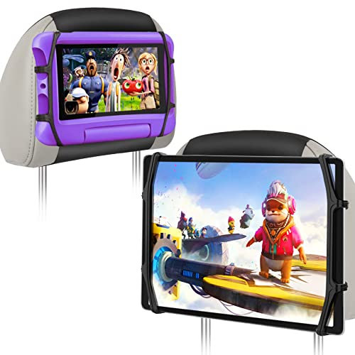 2 Pack Car Headrest Tablet Holder Back Sseat Tablet Holder for Car Headrest Mount for Kids Fits All 7-12.9'' Tablets