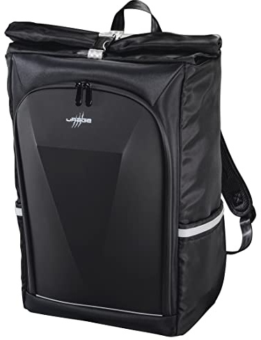 uRage Gaming-Rucksack „Carrier 700“, Roll-Top Rucksack mit zwei Seitenfächern, Brustgurt & verstellbaren Schultergurten, schwarz