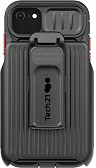 tech21 Evo Max for iPhone SE 2022 – Ultra-Protective and Rugged Phone Case with Holster and 20ft Multi-Drop Protection Black