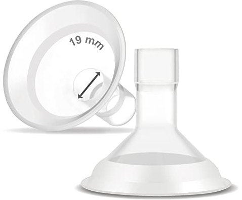 Maymom MyFit Comfy Series 19 mm Two-Piece Design Breastshield Compatible with Medela Breast Pumps; Not Original Medela Pump Parts; Replace Medela Shields; Fit MaxFlow Flex Connector; 2pc