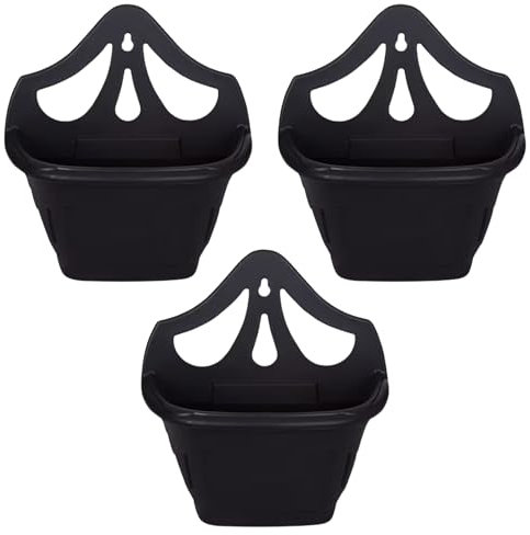 ACCURATE 31cm Venetian Wall Planter | 3Pk Wall Plnater | Ideal for Indoor and outdoor decorative - Black