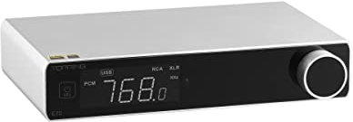 Topping E70 DAC Preamp Audio Decoder - ES9028PRO Bluetooth 5.1 LDAC Hi-Res XU316 32Bit/768kHz DSD512 BT/USB/Coax/Opt Inputs RCA/XLR HiFi Stereo Digital-to-Analog-Converter Silber