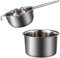 SEWACC 1set Double Boiler Pot Stainless Steel Wax Chocolate Melting Pot Ergonomic Handle Easy to Clean for Melting Cheese Butter and Candy
