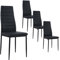 buybyroom Esszimmerstühle 4er Set Metall Küchenstuhl, Esstisch Stuhl Bequemer Polsterstuhl SitzfläChe,Schwarz