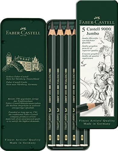 Faber Castell 9000 Graphitstift in Jumbo-Blechdose 5-teilig